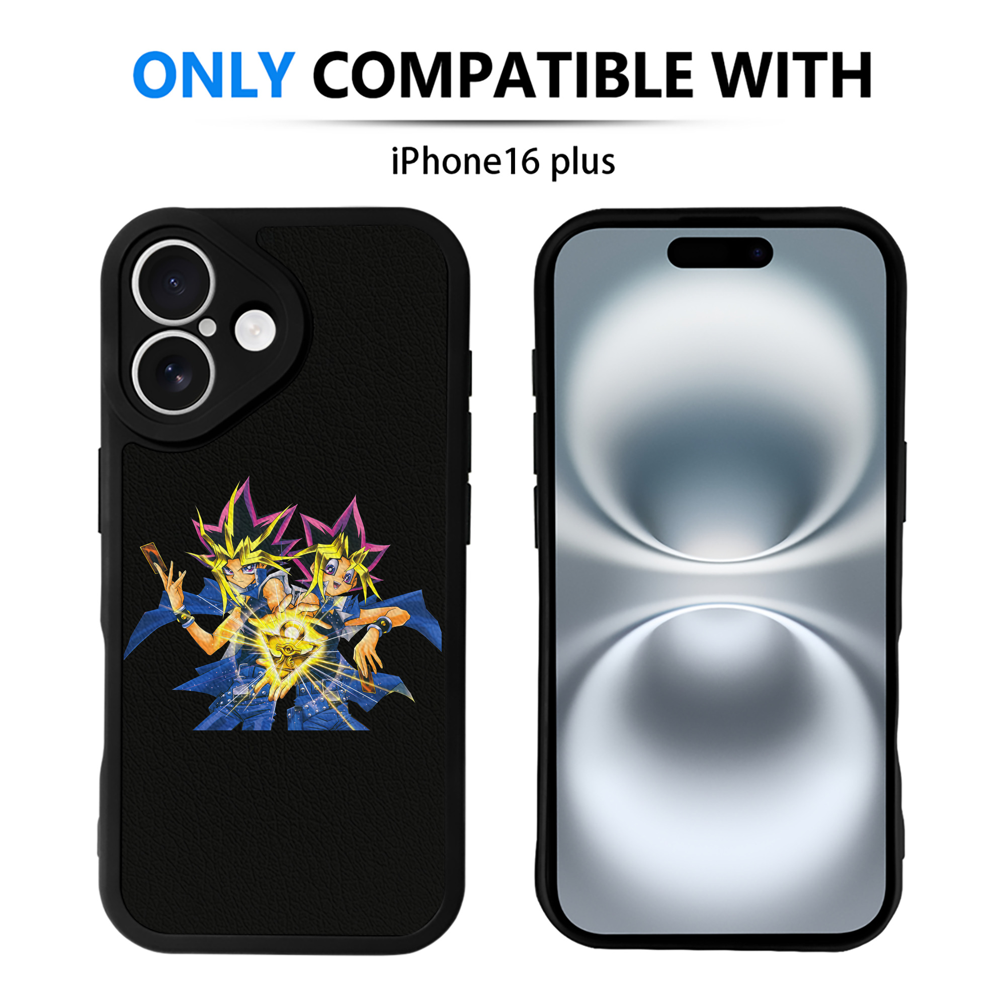 （画像用） 遊☆戯☆王 Yu-Gi-Oh! 【iPhone 16シリーズ対応】シリコンスマホケース（レザー調） 材質：シリコン